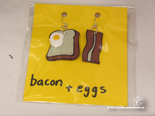 Bacon and eggs earrings